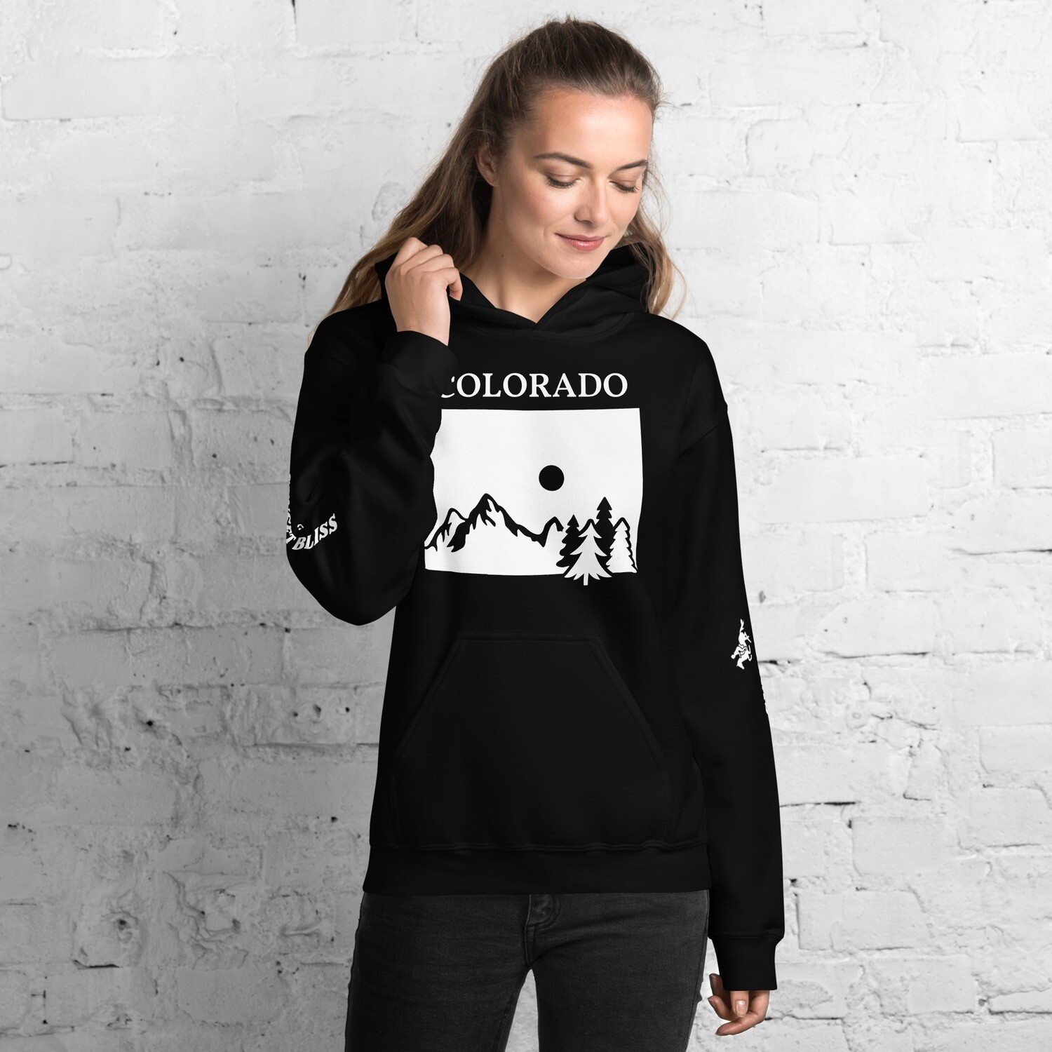 COLORADO-Unisex Hoodie, Color: Black, Size: S