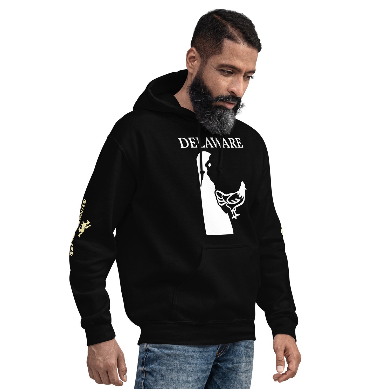 DELAWARE-Unisex Hoodie, Color: Black, Size: S