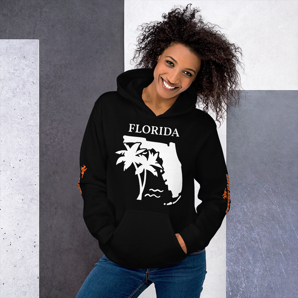 FLORIDA-Unisex Hoodie, Color: Black, Size: S