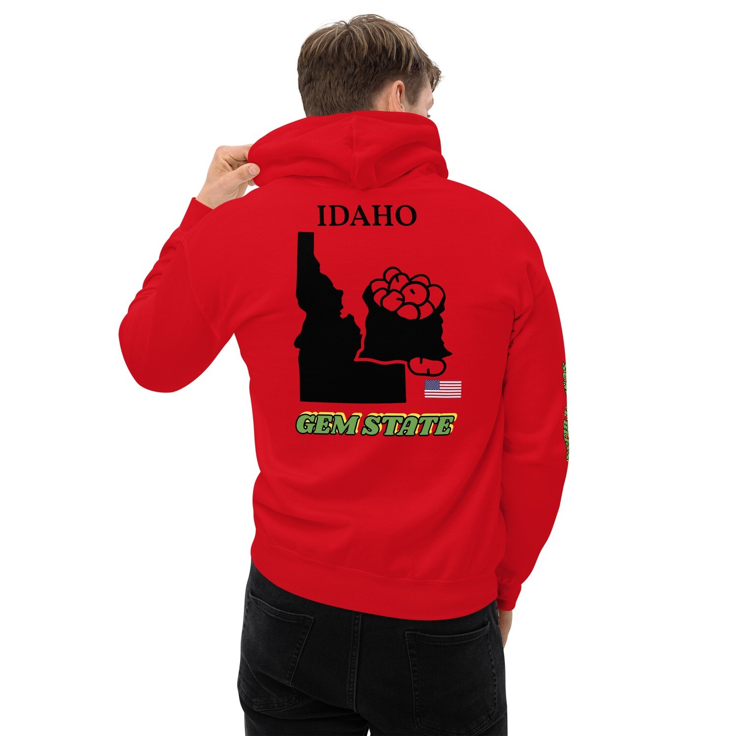 IDAHO-Unisex Hoodie, Color: Red, Size: S