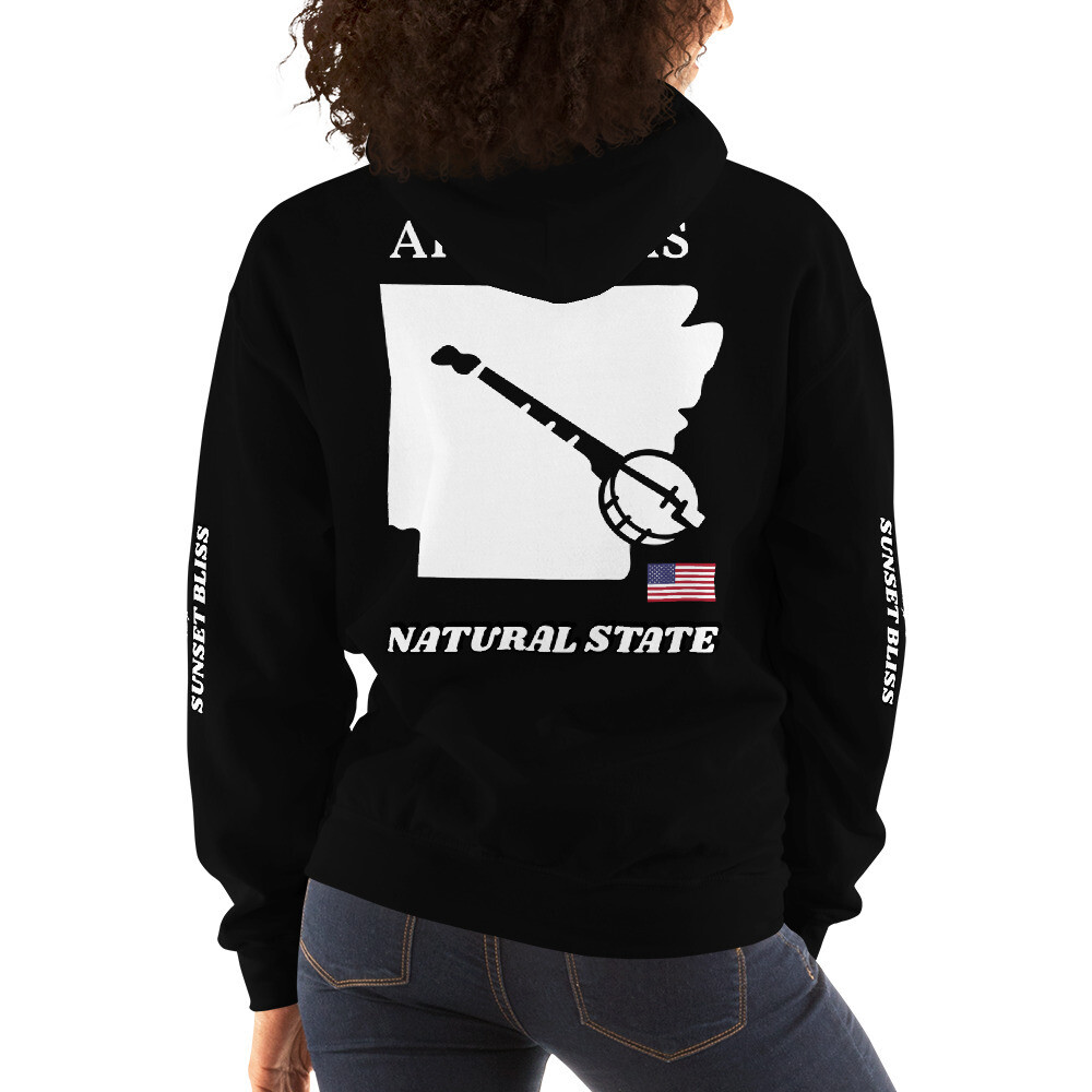 ARKANSAS-Unisex Hoodie, Color: Black, Size: S