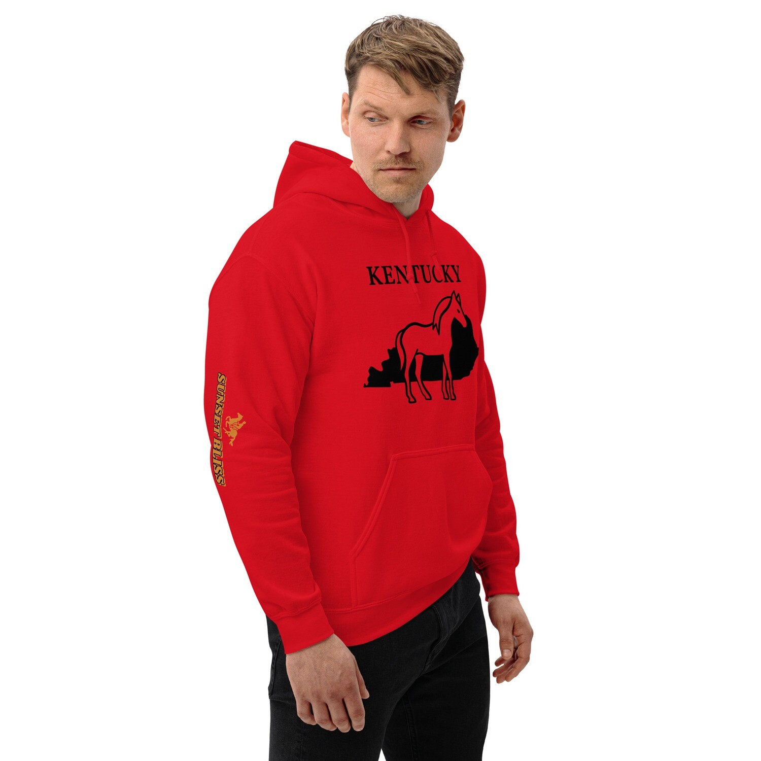 KENTUCKY-Unisex Hoodie, Color: Red, Size: S