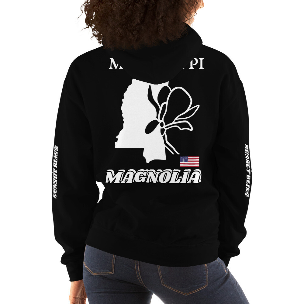 MISSISSIPPI-Unisex Hoodie, Color: Black, Size: S