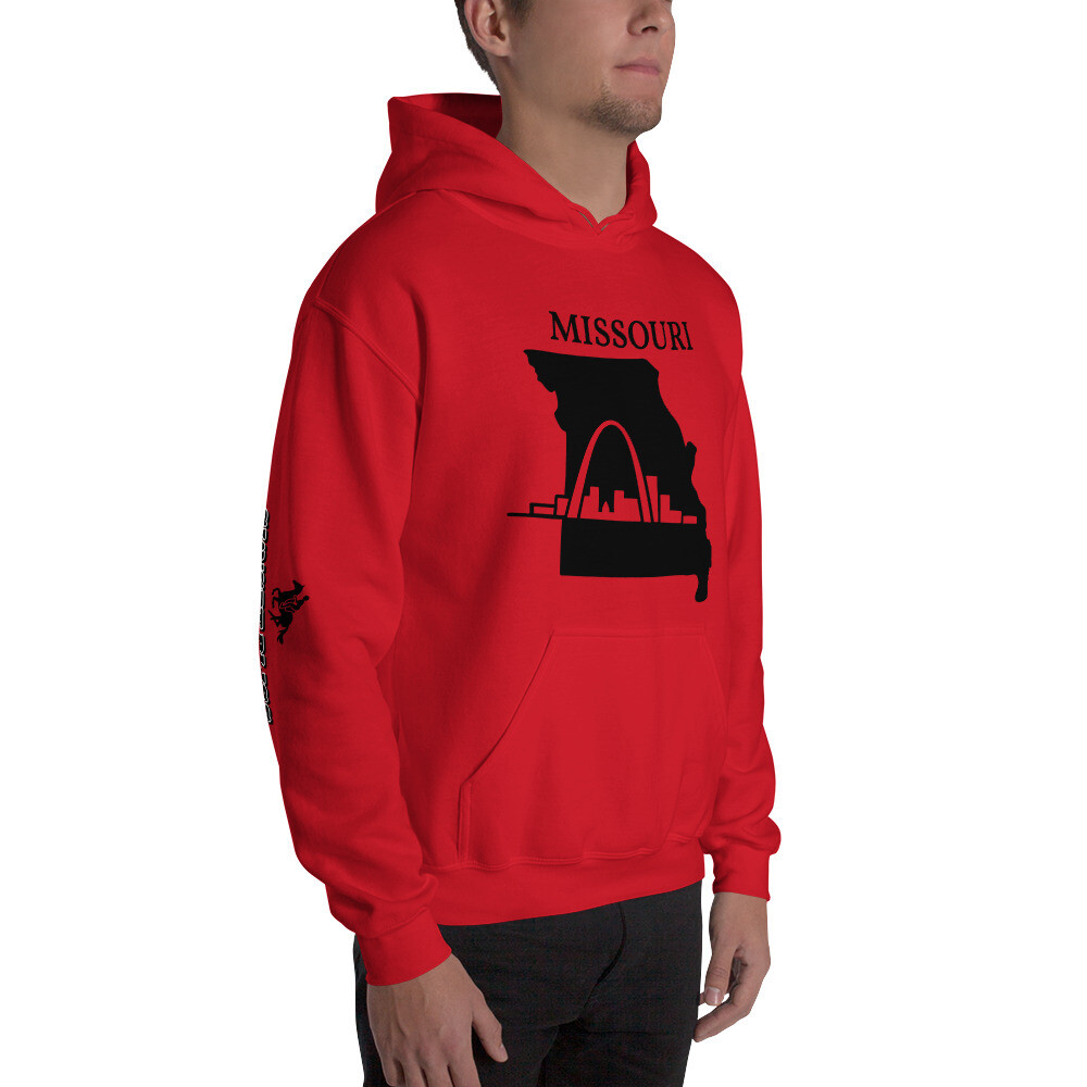 MISSOURI-Unisex Hoodie, Color: Red, Size: S
