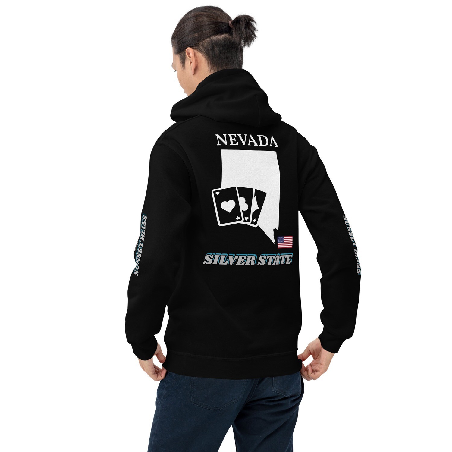 NEVADA-Unisex Hoodie, Color: Black, Size: S
