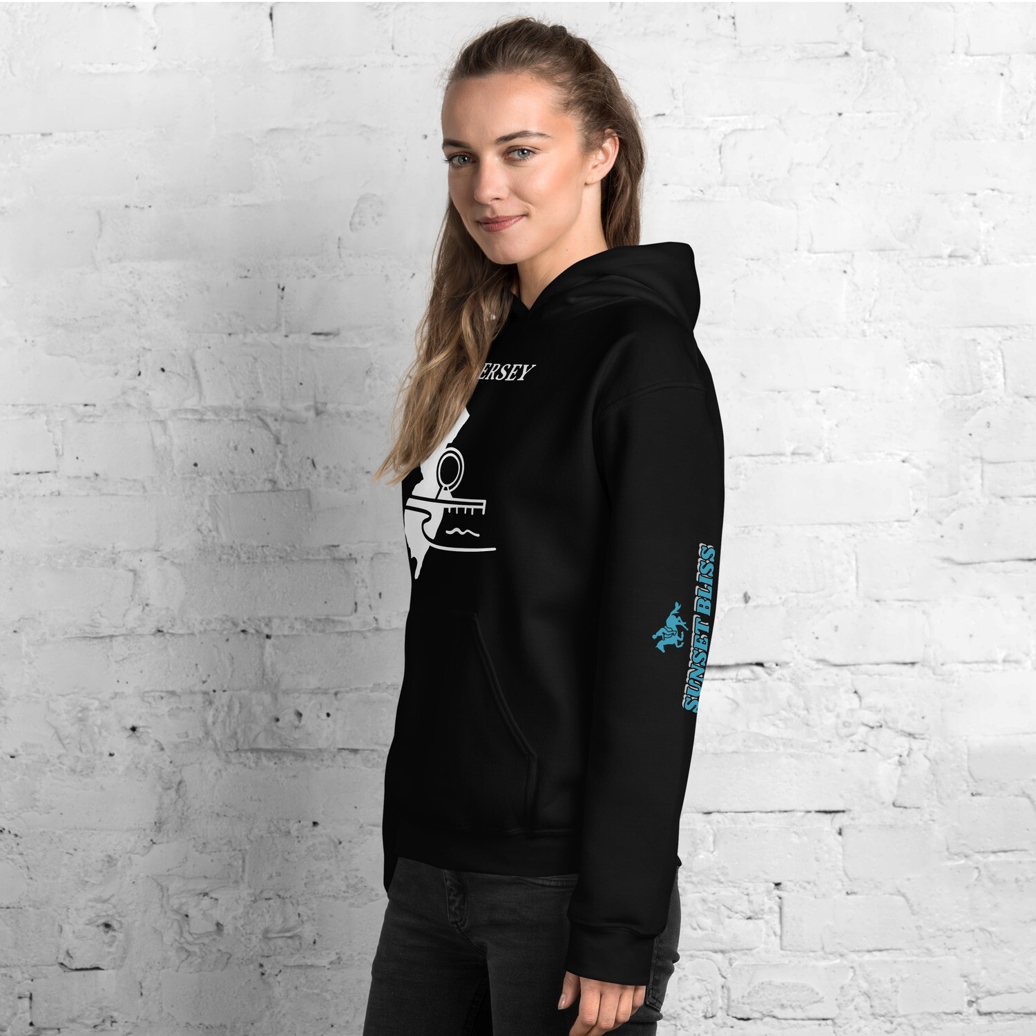 NEW JERSEY-Unisex Hoodie, Color: Black, Size: S