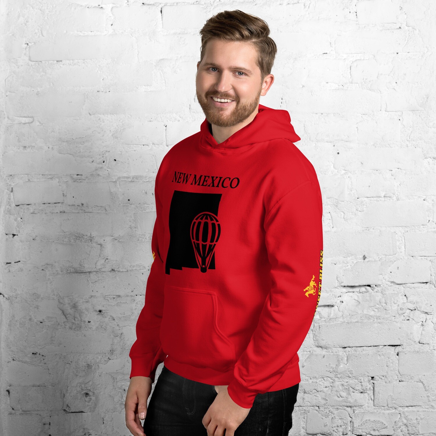 NEW MEXICO-Unisex Hoodie, Color: Red, Size: S