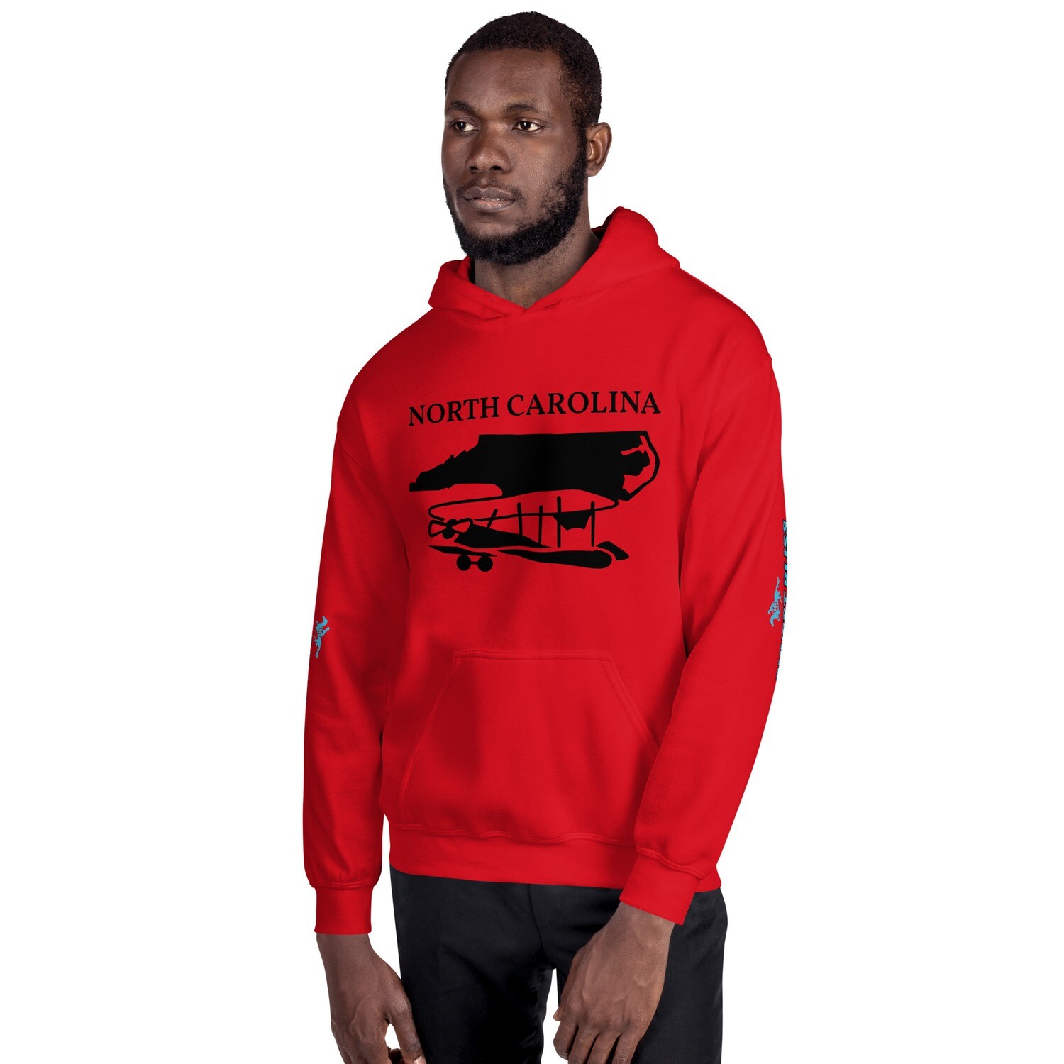 NORTH CAROLINA-Unisex Hoodie, Color: Red, Size: S