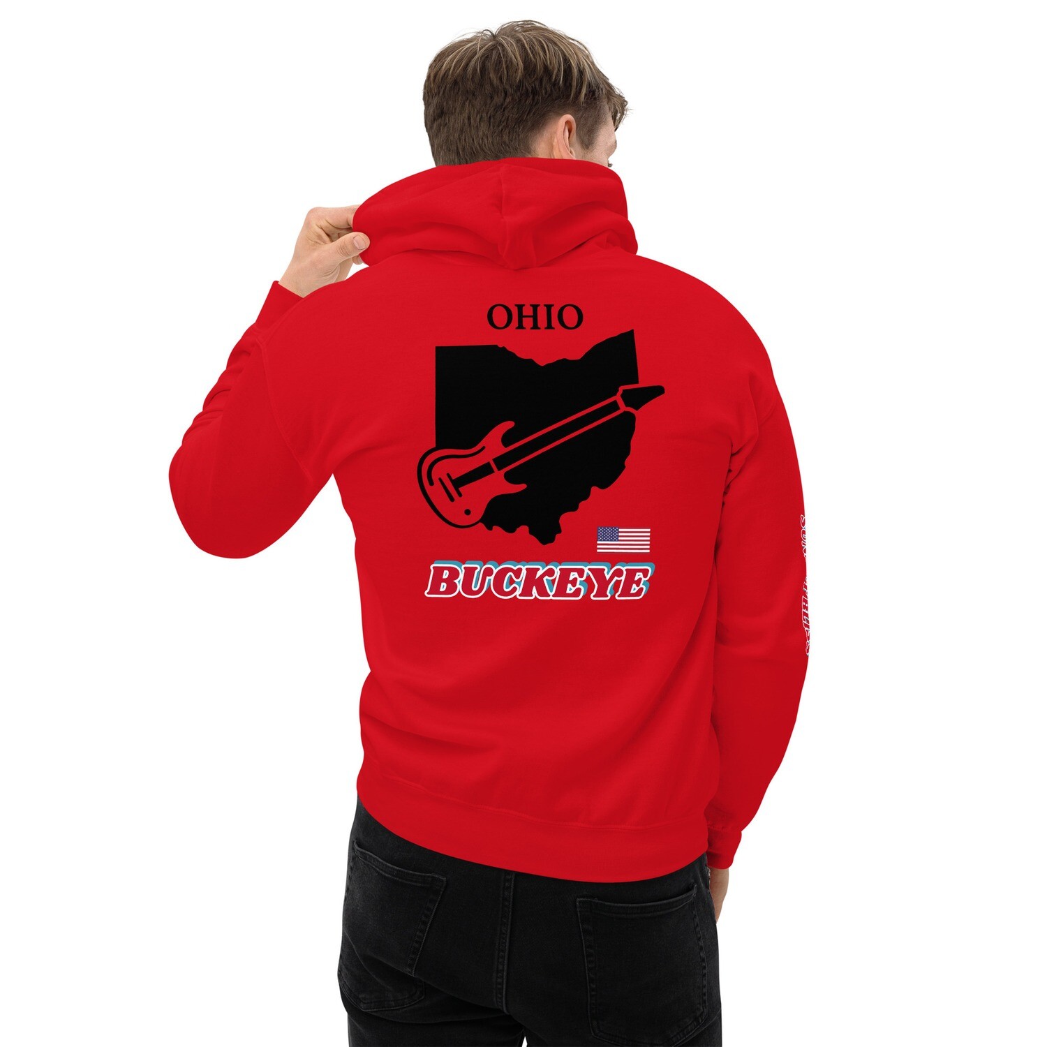 OHIO-Unisex Hoodie, Color: Red, Size: S