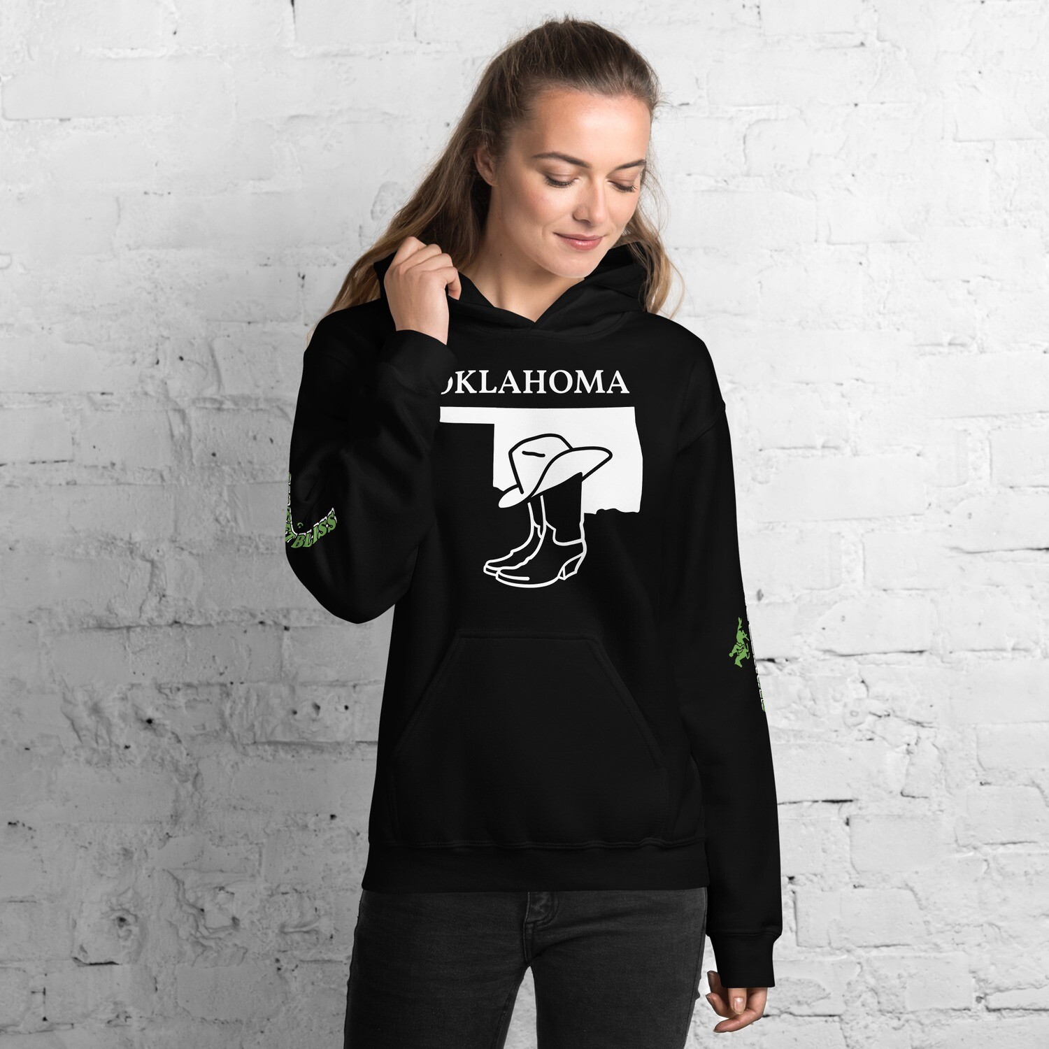 OKLAHOMA-Unisex Hoodie, Color: Black, Size: S