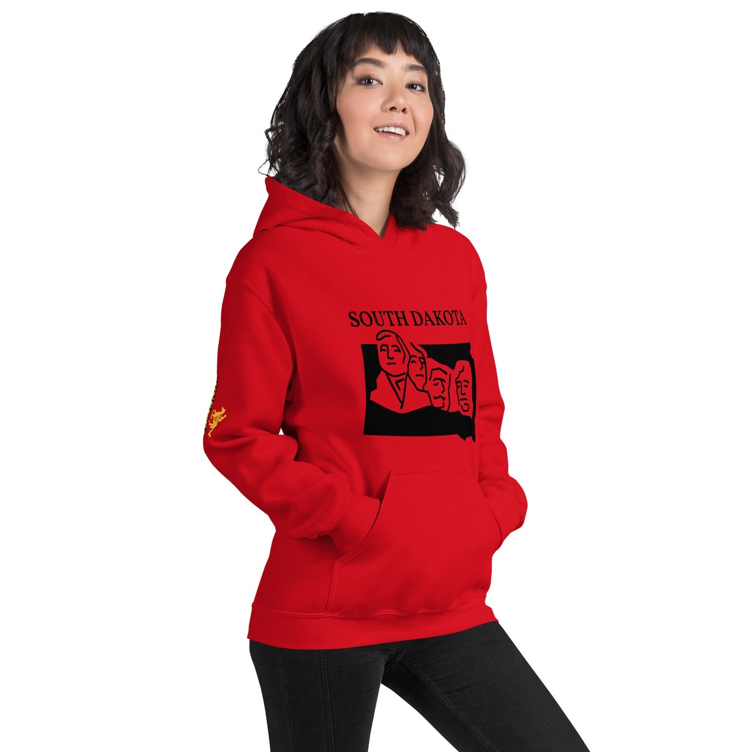 SOUTH DAKOTA-Unisex Hoodie, Color: Red, Size: S