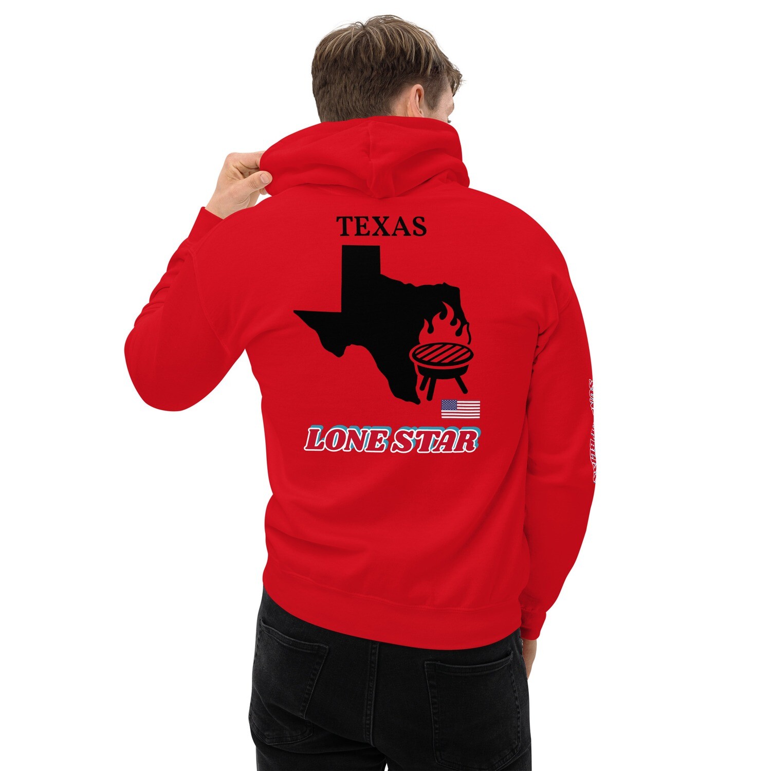 TEXAS-Unisex Hoodie, Color: Red, Size: S