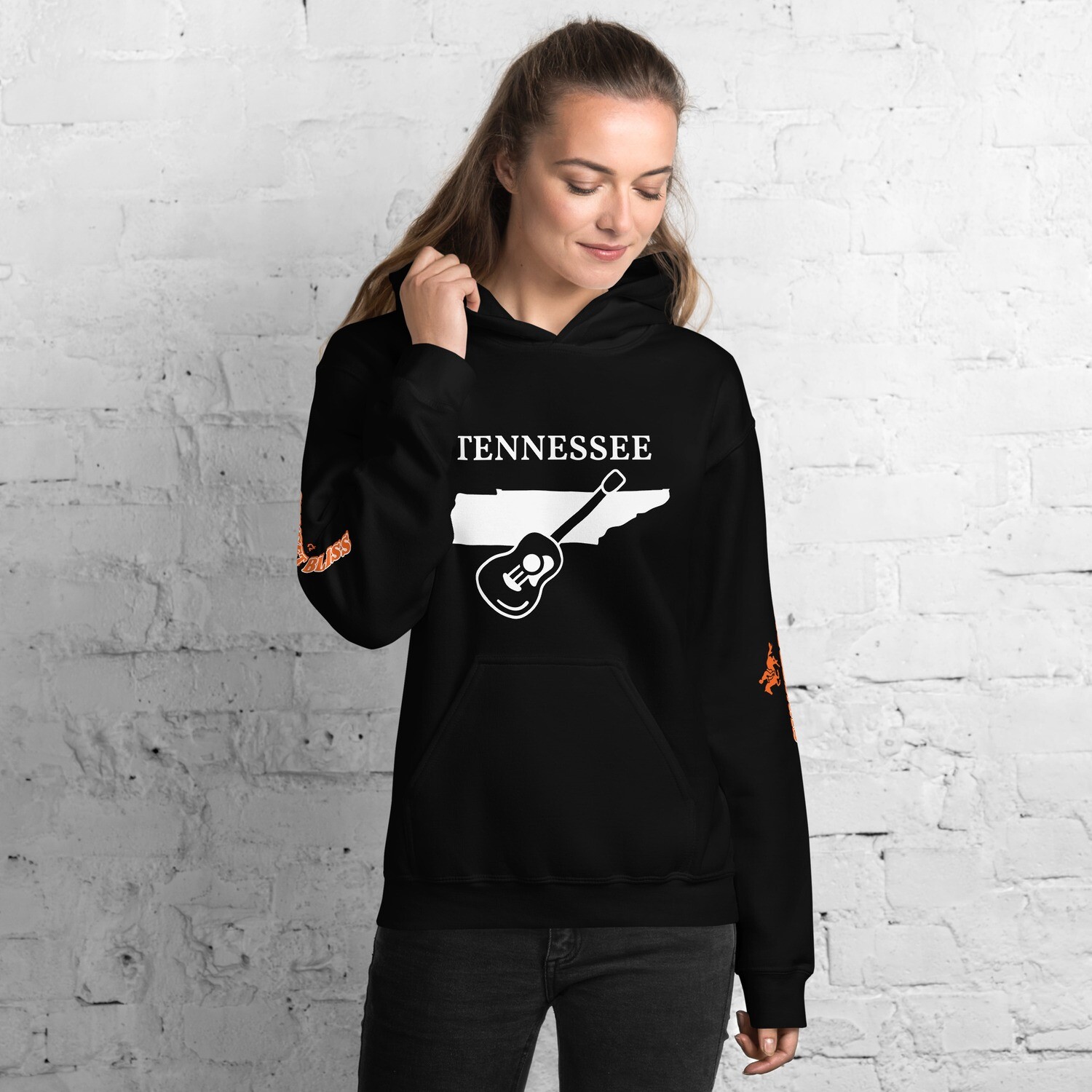 TENNESSEE-Unisex Hoodie, Color: Black, Size: S