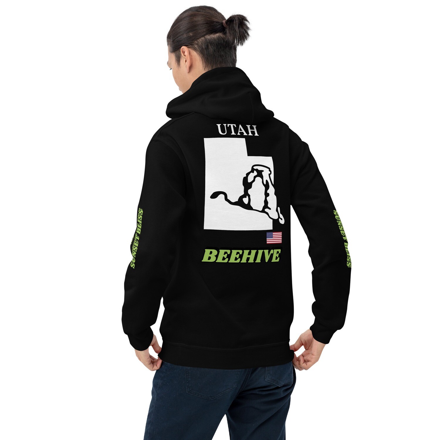 UTAH-Unisex Hoodie, Color: Black, Size: S