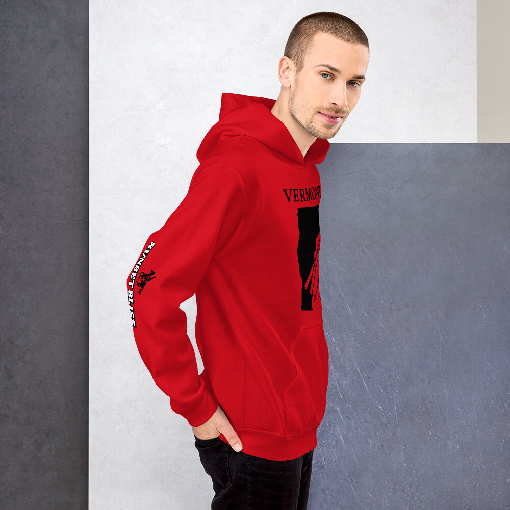 VERMONT-Unisex Hoodie, Color: Red, Size: S