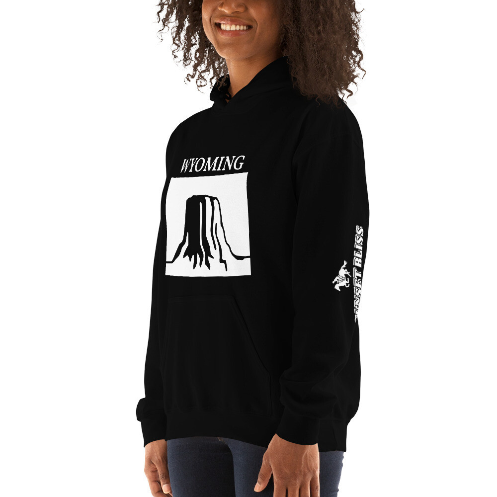 WYOMING-Unisex Hoodie, Color: Black, Size: S