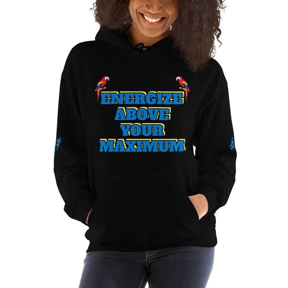 ENERGIZE-Unisex Hoodie, Color: Black, Size: S