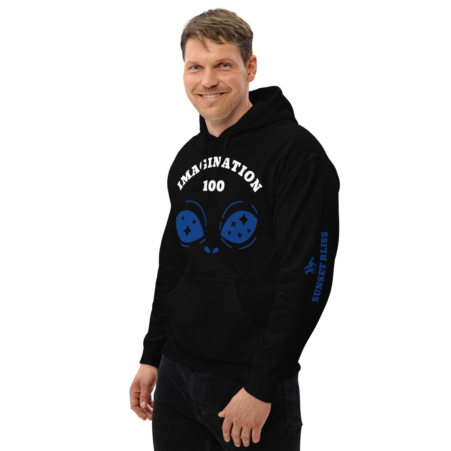 IMAGINATION-Unisex Hoodie, Color: Black, Size: S