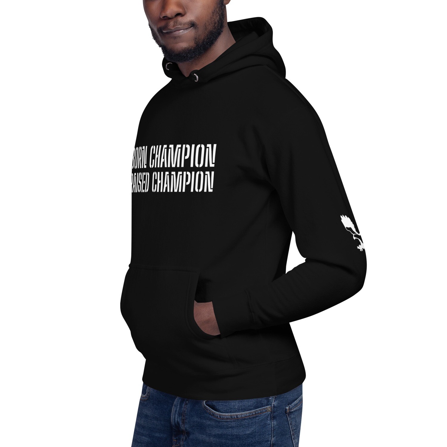 BE CHAMPION-A CHAMPION-Unisex Hoodie, Color: Black, Size: S