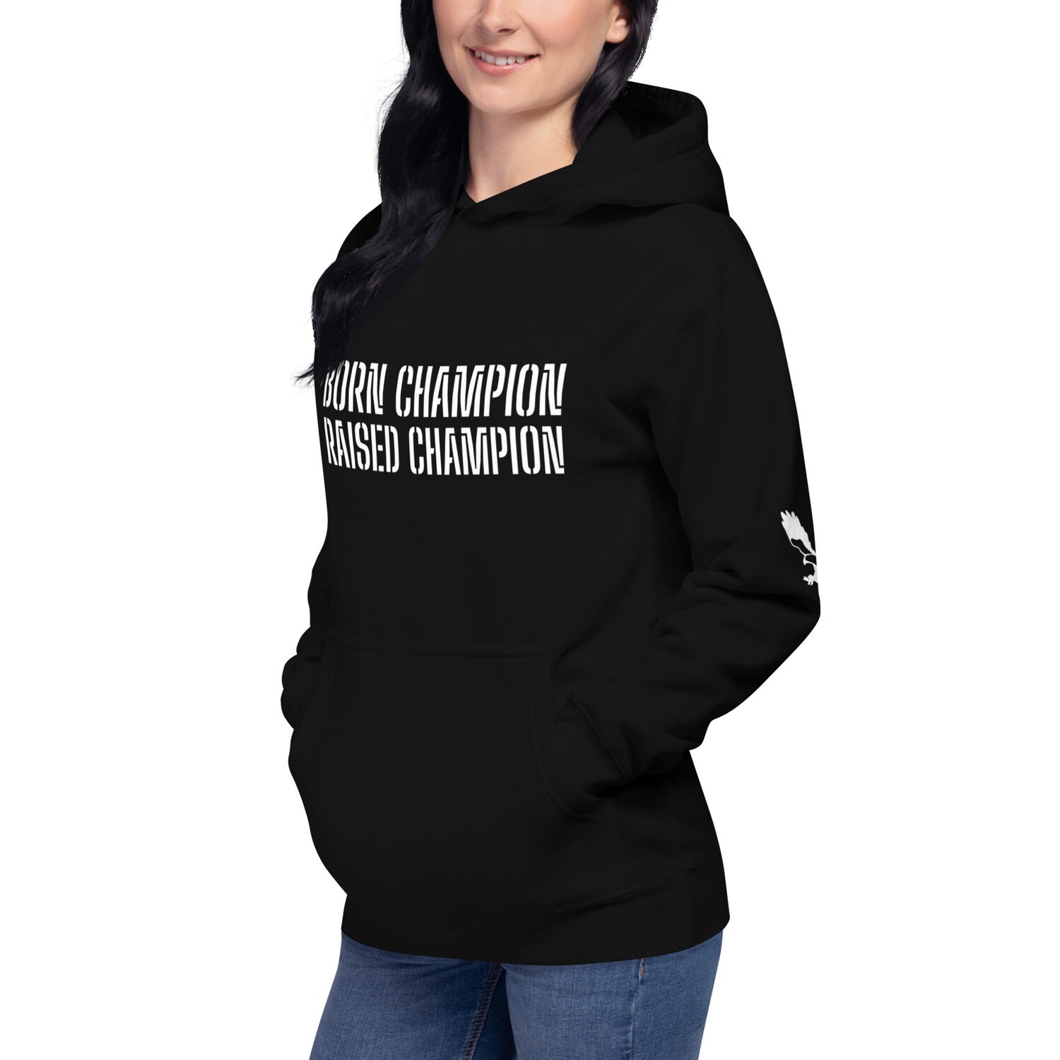BE CHAMPION-GRIND-Unisex Hoodie, Color: Black, Size: S