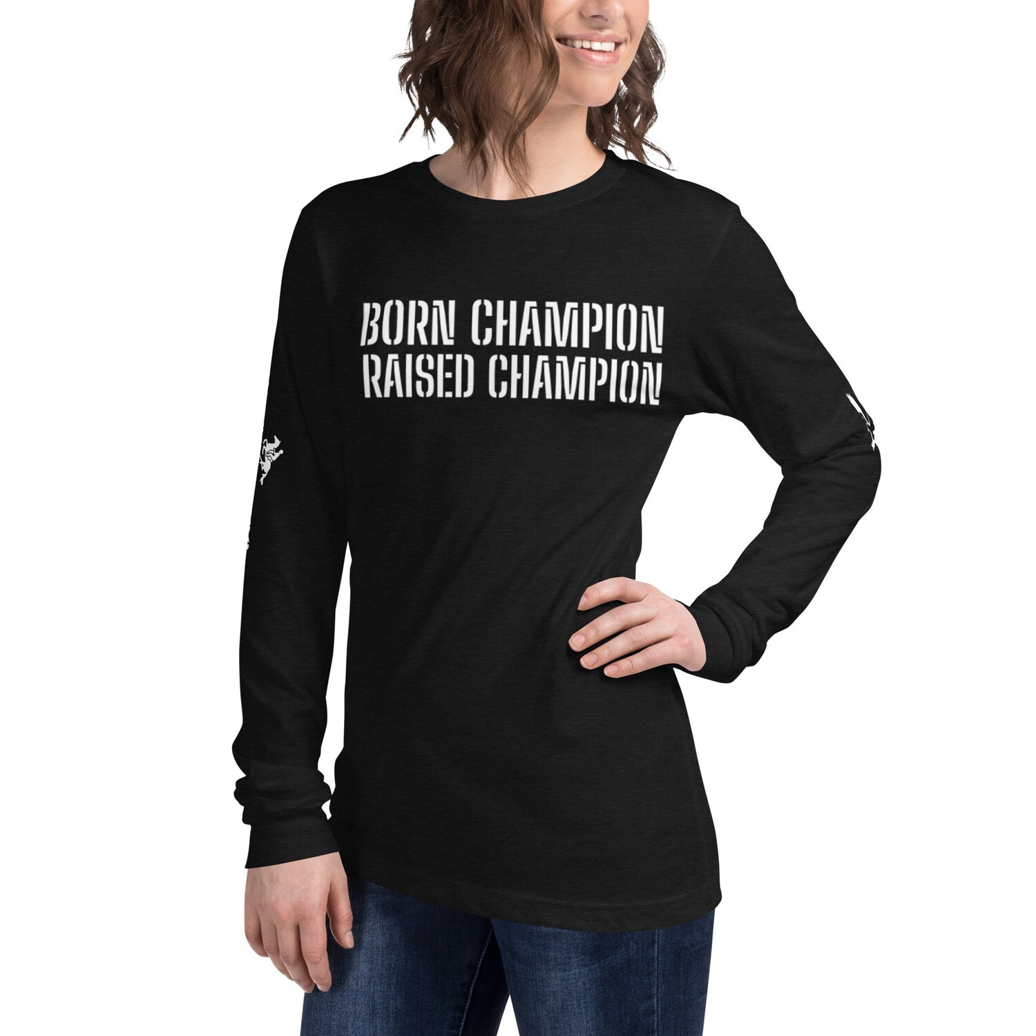 BE CHAMPION-ACCOUNTABLE-Unisex Long Sleeve Tee, Color: Black Heather, Size: XS