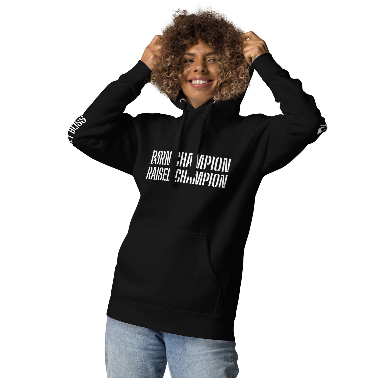 BE CHAMPION-ARISE-Unisex Hoodie, Color: Black, Size: S