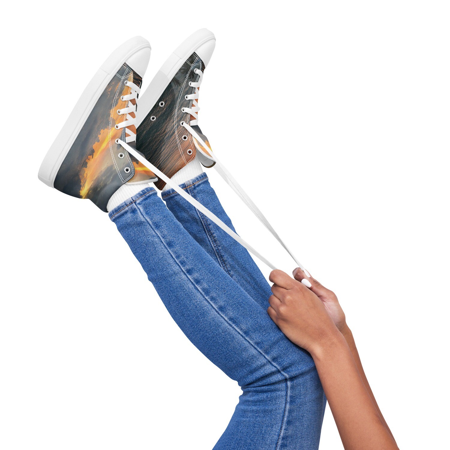 LUX SANDS-Women’s high top canvas shoes
