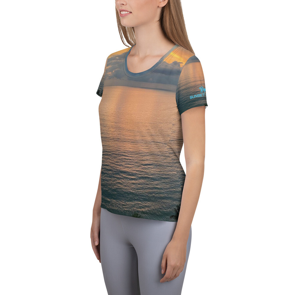 LUX SANDS-All-Over Print Women&#39;s Athletic T-shirt