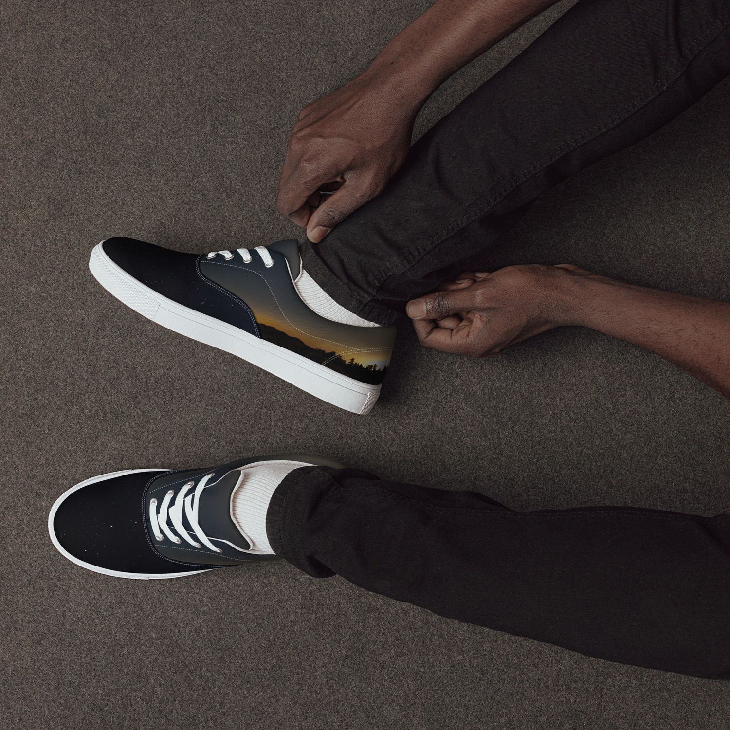 SUNSET BLISS HORIZON-Men’s lace-up canvas shoes