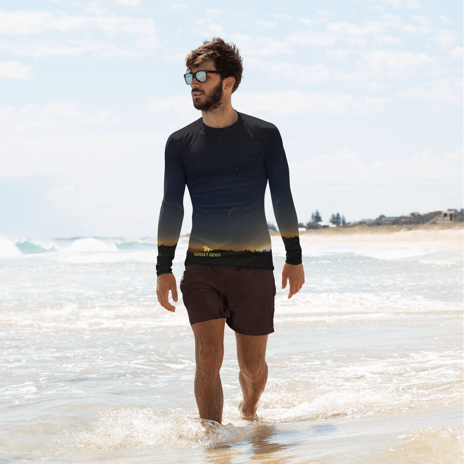 SUNSET BLISS HORIZON-Men&#39;s Rash Guard