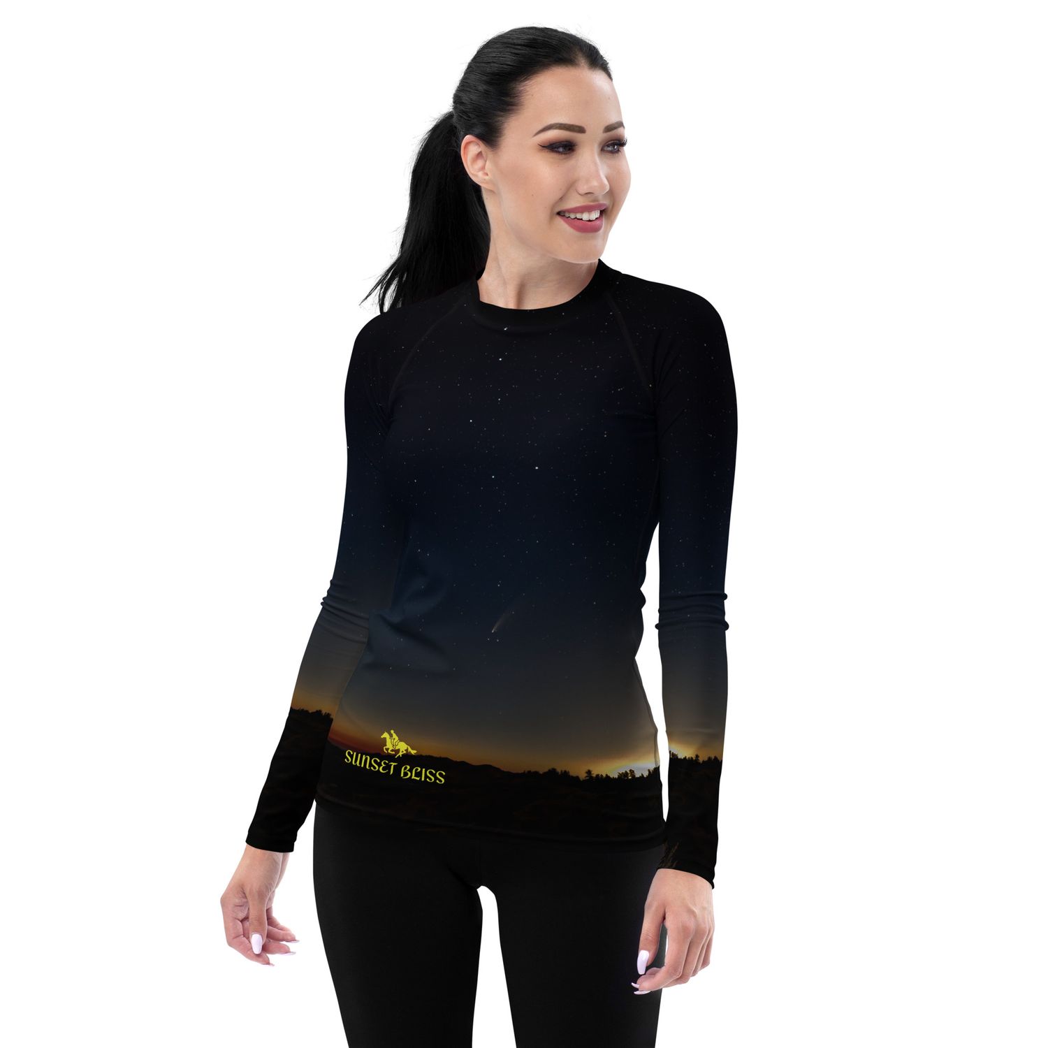 SUNSET BLISS HORIZON-Women&#39;s Rash Guard