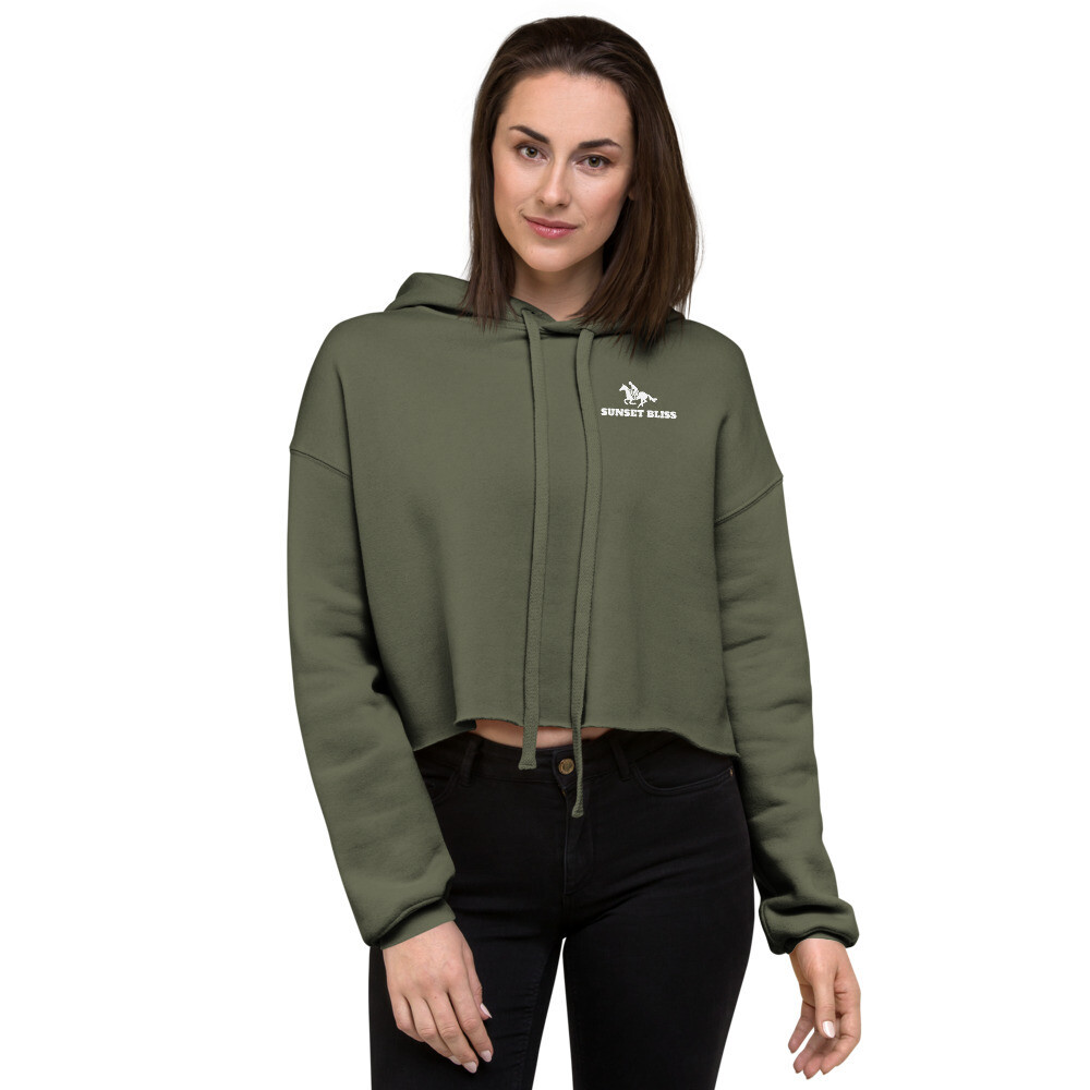 SUNSET BLISS RIDER-Crop Hoodie