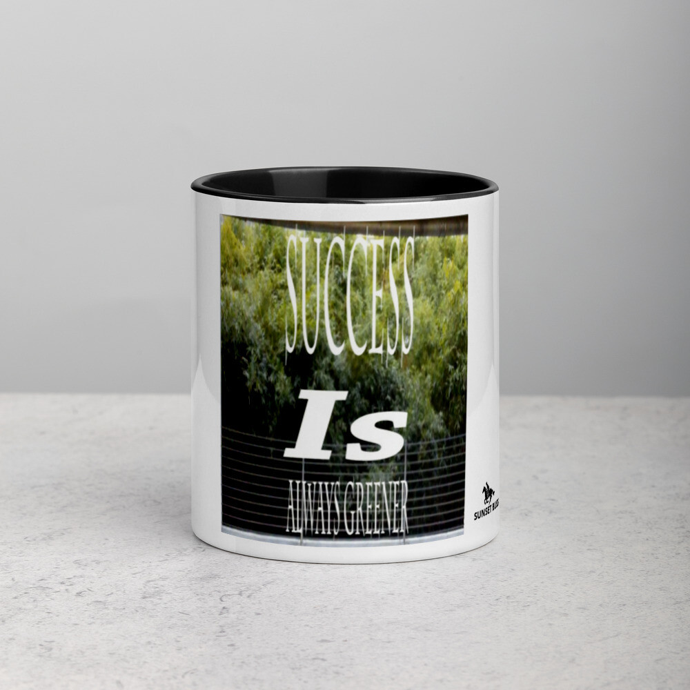 SUCCESS IS-Mug with Color Inside, Color: Black