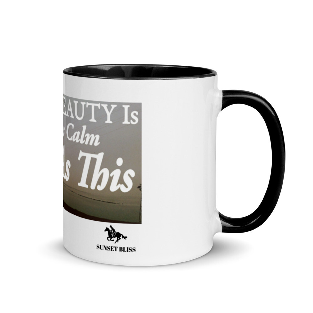 BEAUTY IS-Mug with Color Inside, Color: Black