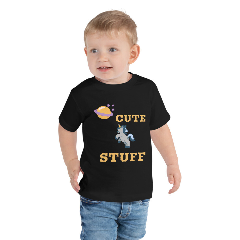 CUTE STUFF-Toddler Short Sleeve Tee, Color: Black, Size: 2T