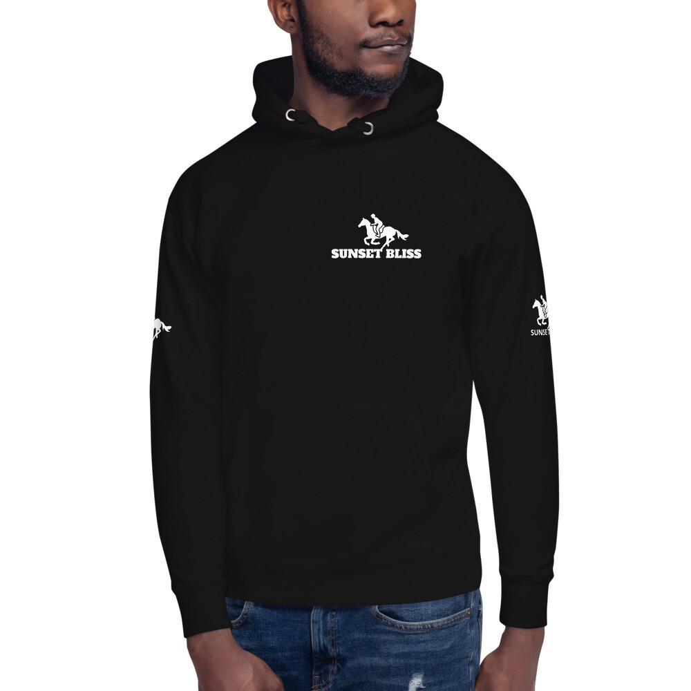 SUNSET BLISS RIDER-Unisex Hoodie, Color: Black, Size: S
