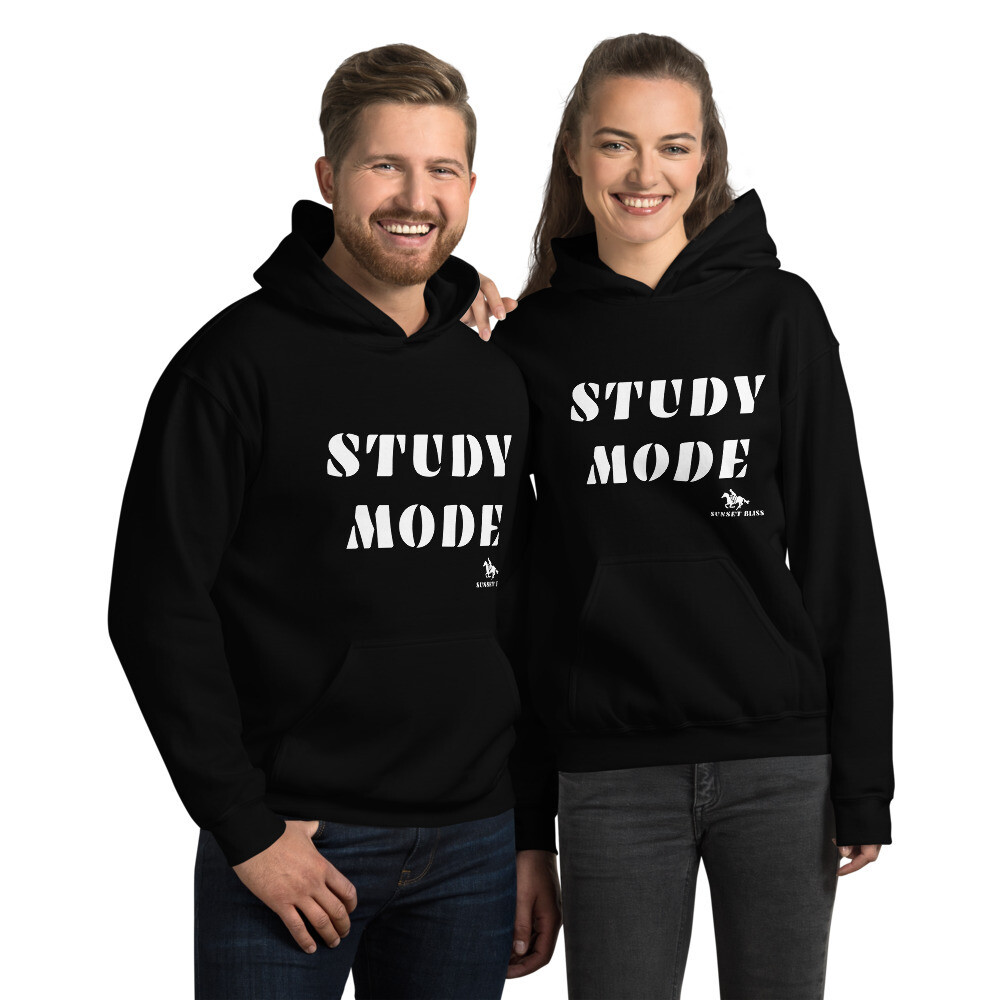 STUDY-Unisex Hoodie, Color: Black, Size: S