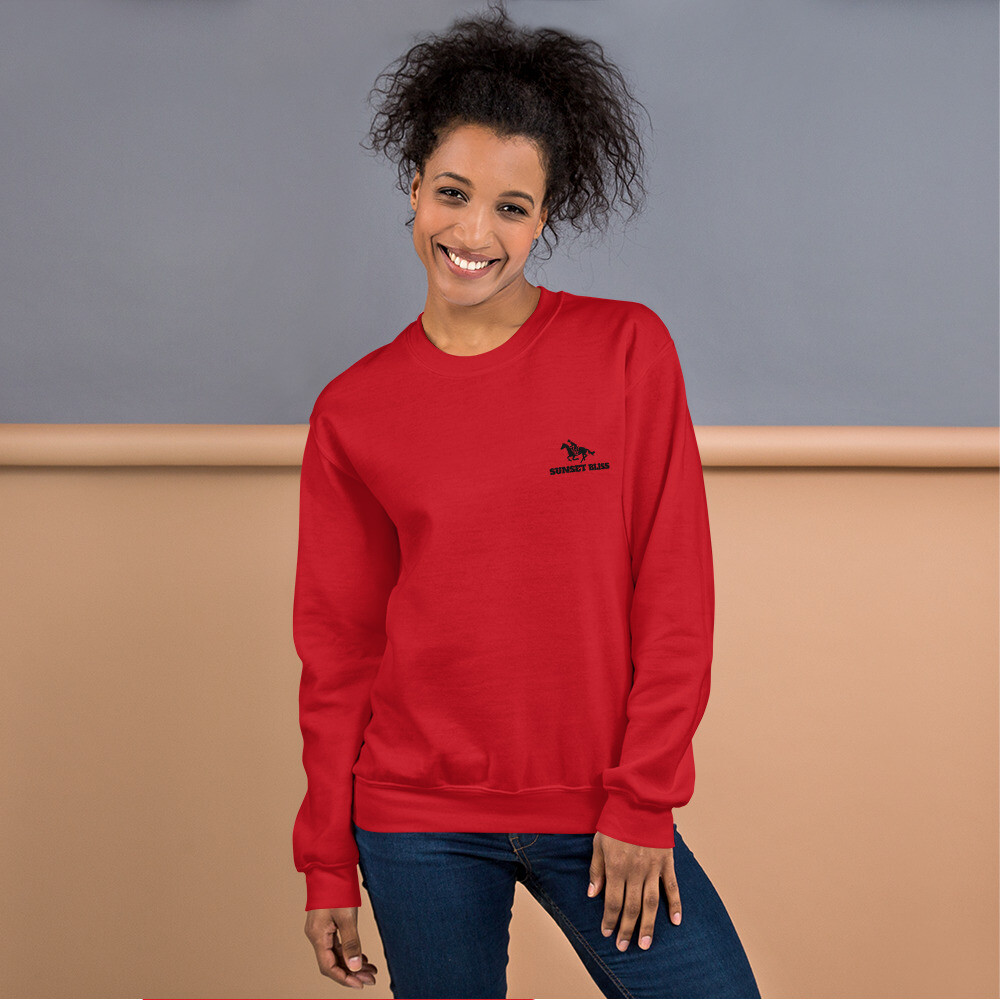 SUNSET BLISS RIDER-Unisex Sweatshirt, Color: Red, Size: S