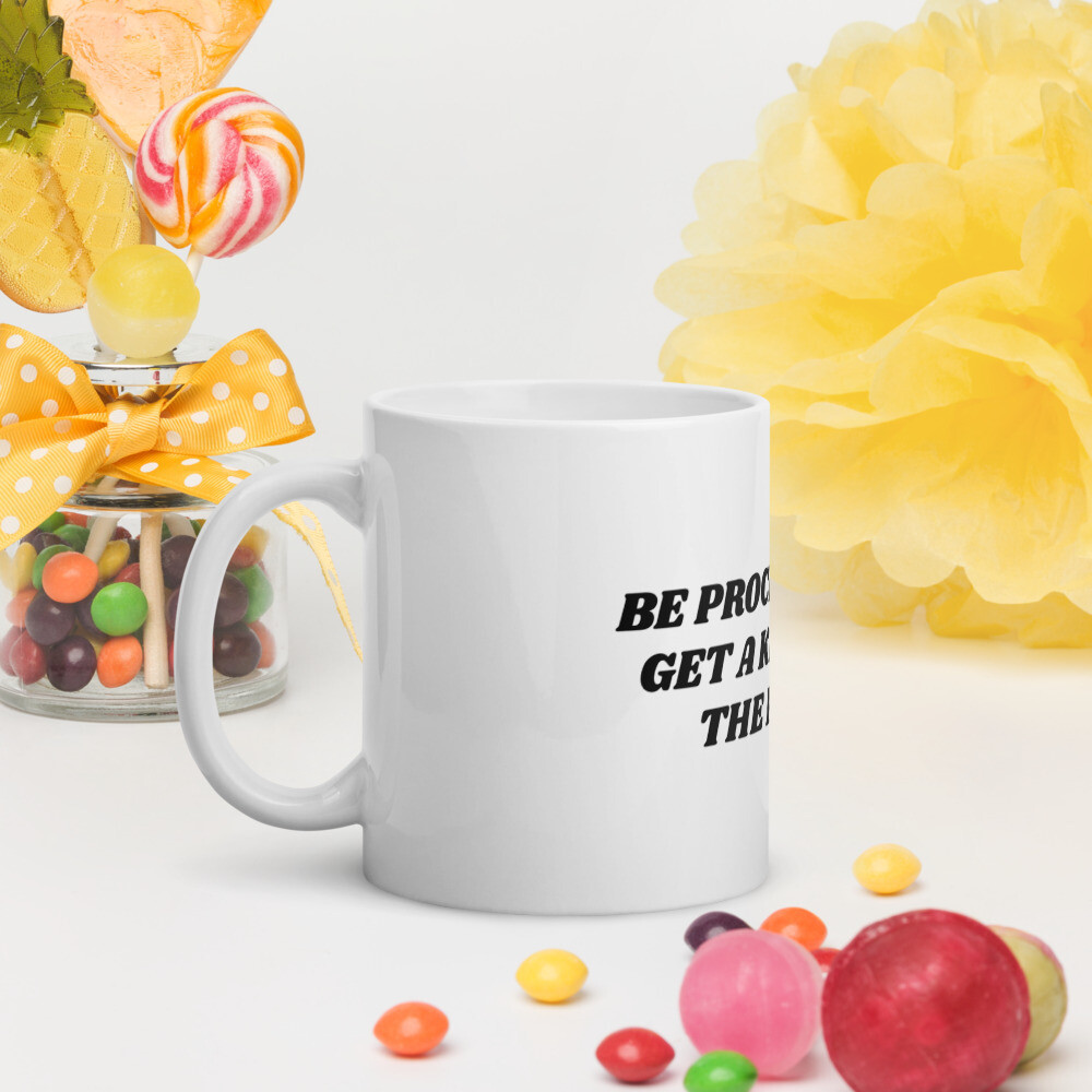 PROCESS DRIVEN-White glossy mug, Size: 11oz