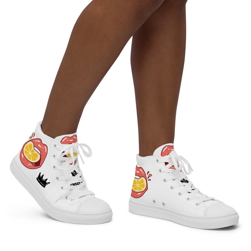 SOUR KISS-Women’s high top canvas shoes, Size: 5