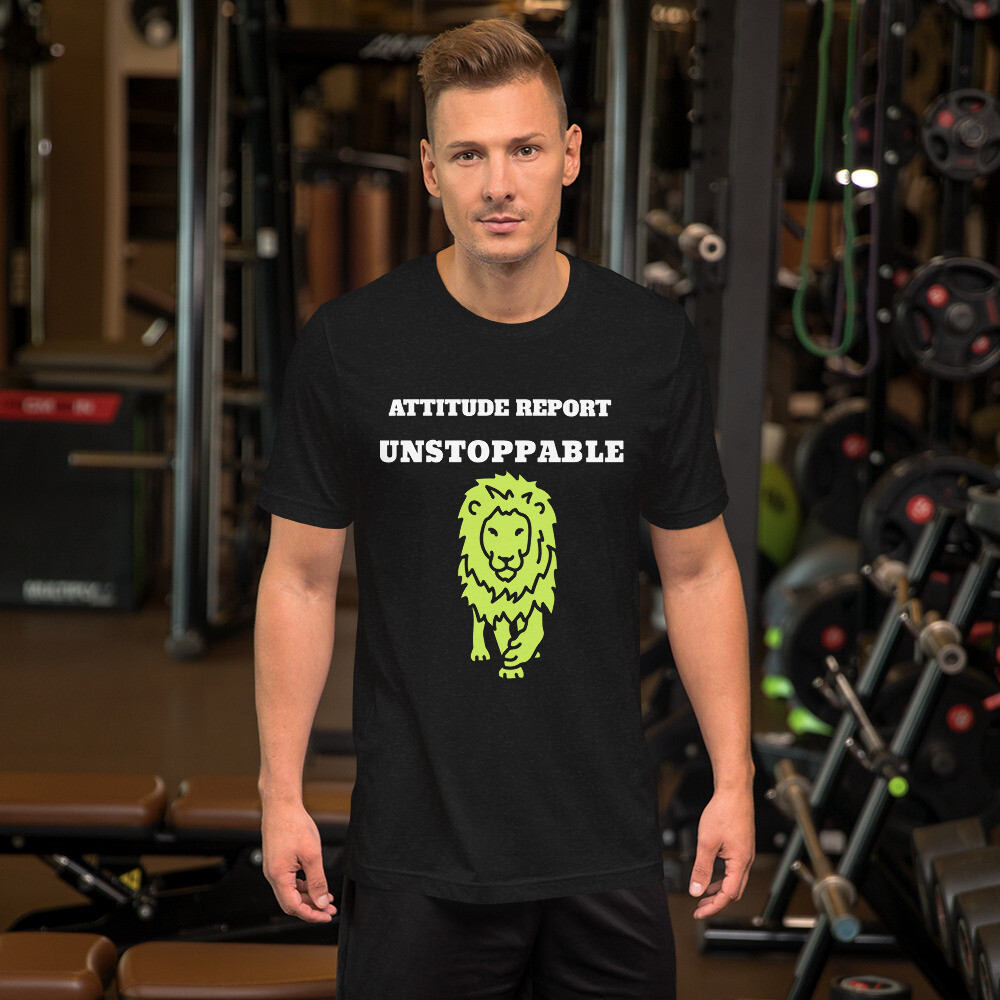 ATTITUDE REPORT V.1-Short-Sleeve Unisex T-Shirt, Color: Black Heather, Size: S
