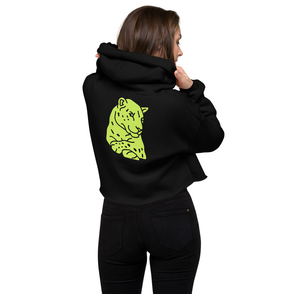 ATTITUDE REPORT V.2-Crop Hoodie, Color: Black, Size: S