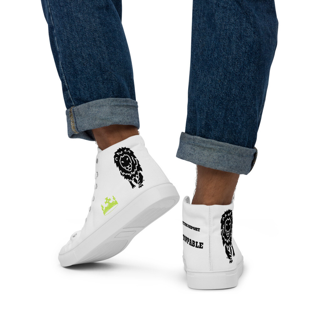 ATTITUDE REPORT V.1 BLACK\YELLOW-Men’s high top canvas shoes, Size: 5