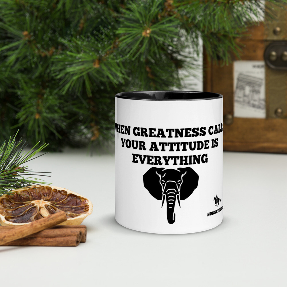 GREATNESS CALLS-Mug with Color Inside, Color: Black