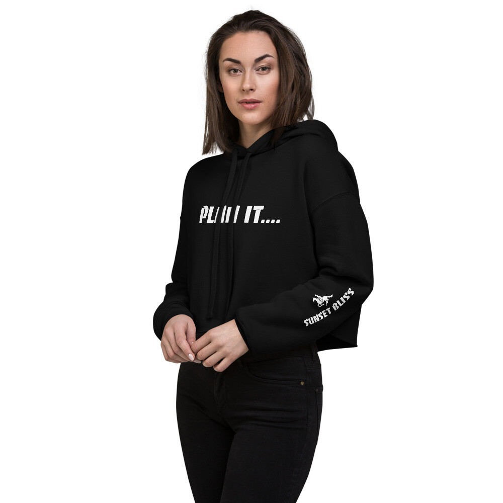 PLAN IT-Crop Hoodie, Color: Black, Size: S