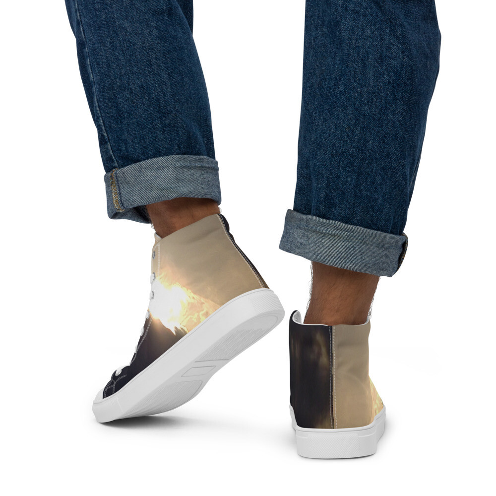 ASCENSION-Men’s high top canvas shoes, Size: 5