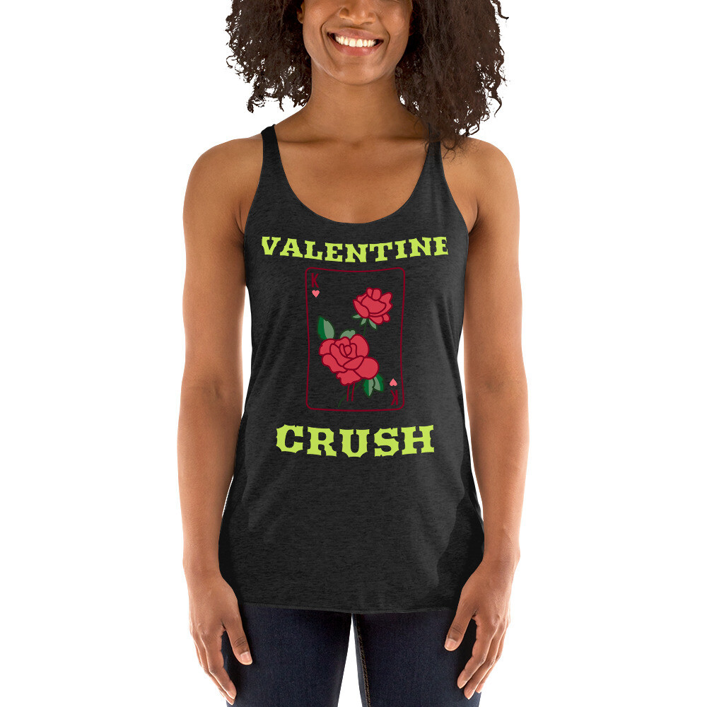 VALENTINE-Women's Racerback Tank, Color: Vintage Black, Size: XS