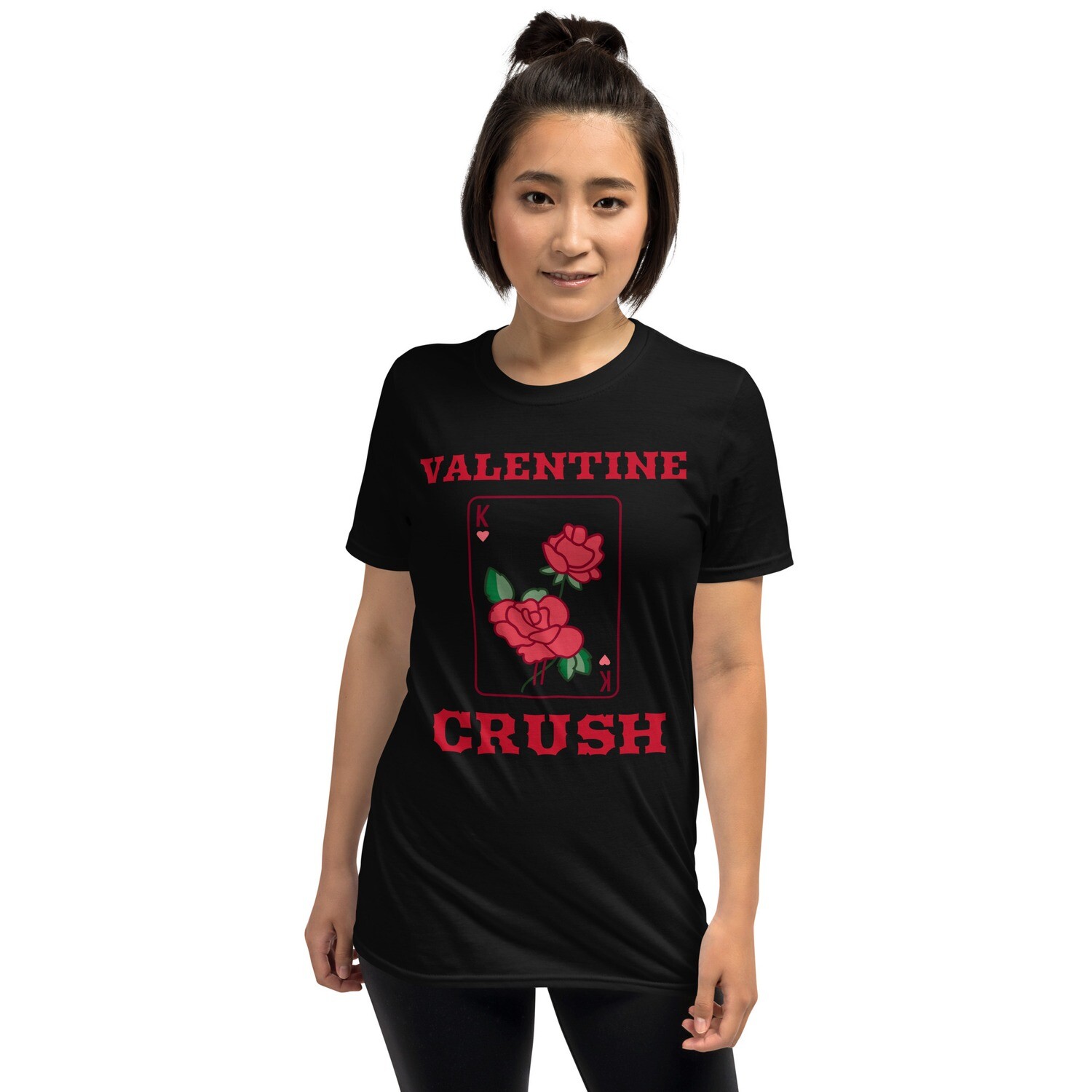 VALENTINE-Short-Sleeve Unisex T-Shirt, Color: Black, Size: S