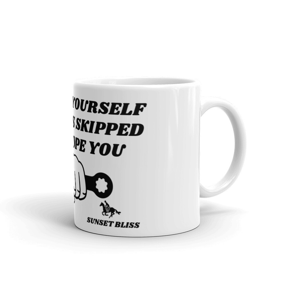 RESCUE YOURSELF-White glossy mug, Size: 11oz