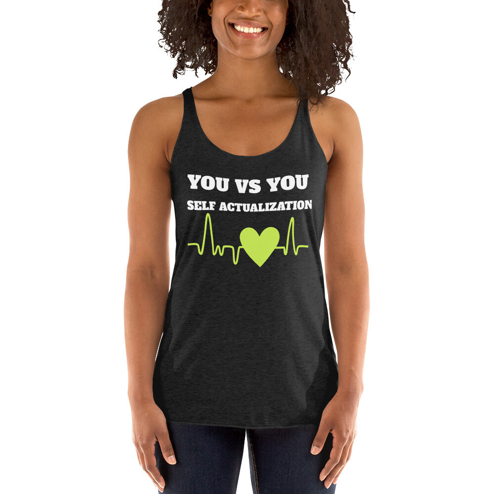 YOU VS YOU-Women's Racerback Tank, Color: Vintage Black, Size: XS